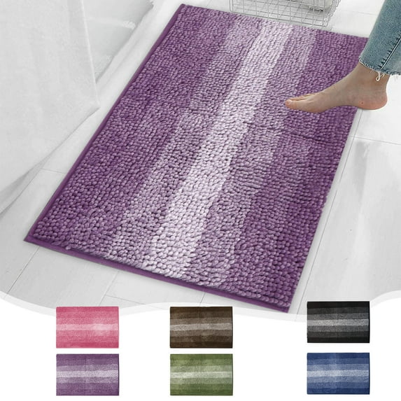 Absorbent Bathroom Rug, Non-Slip Door Mat, Water-Absorption Foot Mat, Quick-Dry Floor Carpet, for Bathroom, Shower Room, Toilet, Blue, by Ihhxbz