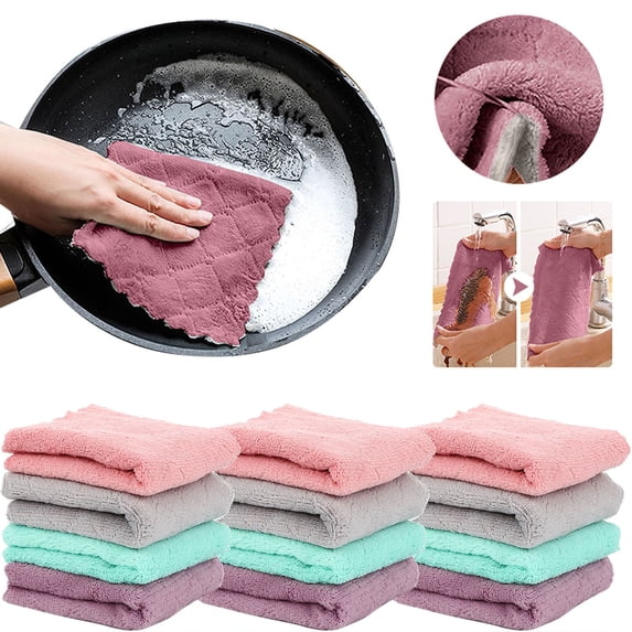 Absorbent Coral, Dishcloths, Sink Cleaning Cloths, Cleaning Products for Home and Kitchen,Absorbent Corals Dish Rag Wipe Wiping Towel Sink Cloth Home Kitchen Clean Cleaning Supplies