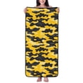 thumbnail image 1 of Absorbent Coral Velvet Towel 27x55in Light Soft And Fluffy Wool Circle Delicate And Not Easy To Remove The Edge Vector Camouflage Pattern Yellow_3, 1 of 8