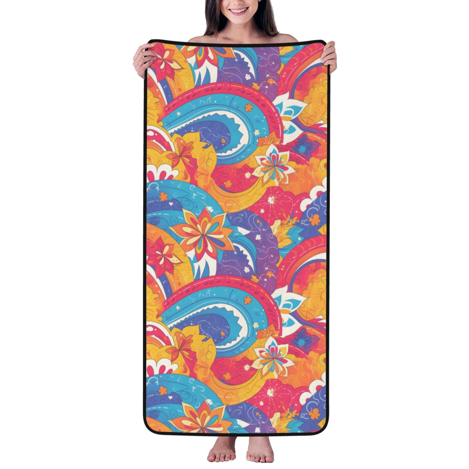 Absorbent Coral Velvet Towel 27x55in Light Soft And Fluffy Wool Circle ...