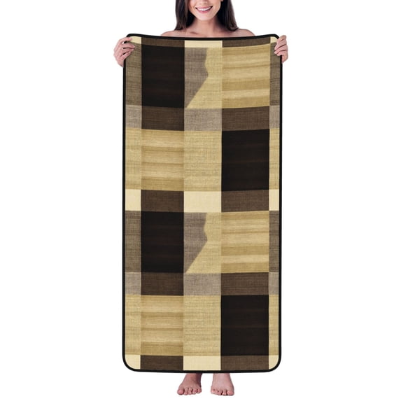 Absorbent Coral Velvet Towel 27x55in Light Soft And Fluffy Wool Circle Delicate And Not Easy To Remove The Edge Sandybrown Buffalo Plaid Check Tartan Scotland_1