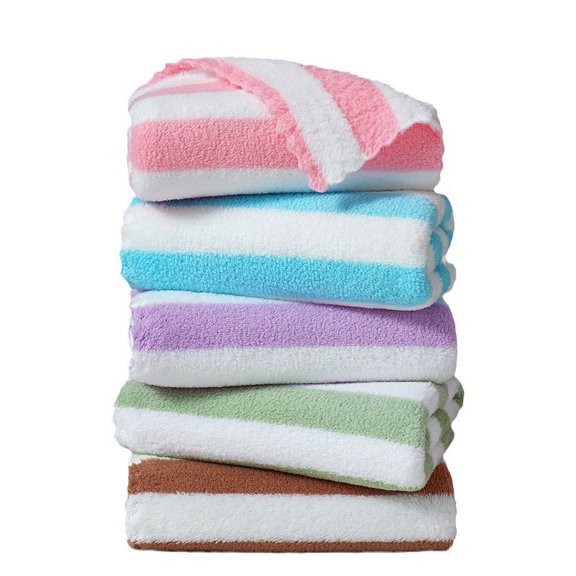 Absorbent Coral Velvet Towel,Colorful Striped Face Wash Towel,Children's Household Soft Gift Towel