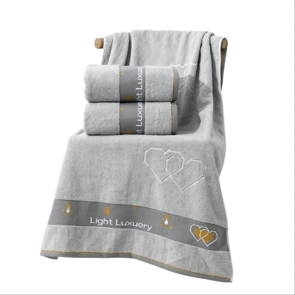 Absorbent Cotton Bath Towel for Adults - Oversized Unisex Relaxing Wrap with Durable Edges and Soft Loops,Gray