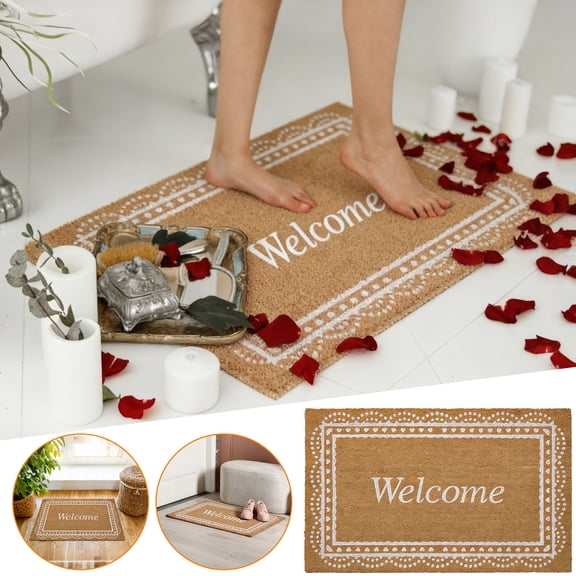 Absorbent Decorative Doormat, Non Slip Soft Floor Mat for Entrance Bathroom Bedroom Kitchen, Water Absorbent Quick Dry Mat, 40x60cm Indoor Outdoor Home Decorative Floor Carpet, 15.7*23.6in, Brown