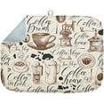 thumbnail image 1 of Absorbent Dish Drying Mat, Coffee House Microfiber Pad for Kitchen Counter, Coffee Bar Decor, Heat Resistant and Reversible, 16" x 18", 1 of 7