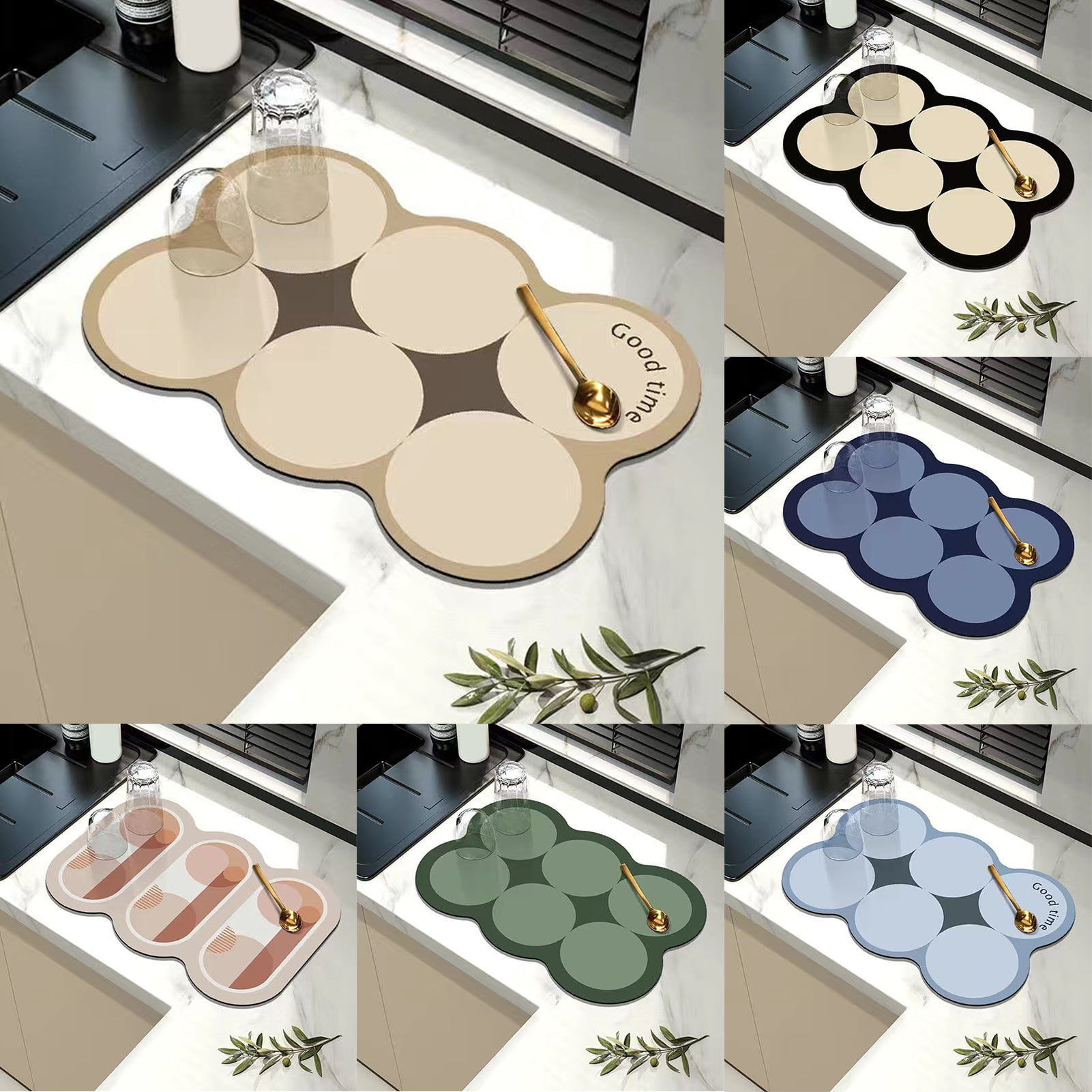 Absorbent Dish Drying Mat HeatResistant, NonSlip, Countertop Protection, Thickened Kitchen Pad