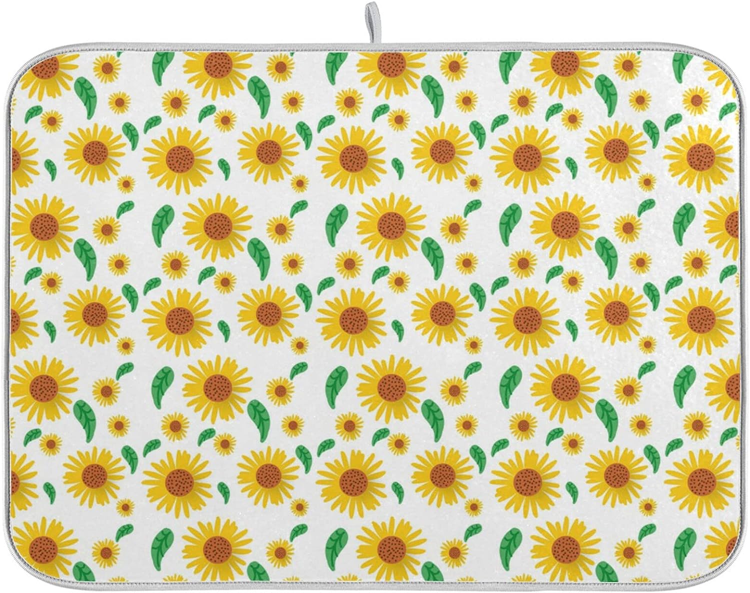 Absorbent Dish Drying Mat for Kitchen Counter - Cute Sunflower Flowers ...