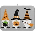 thumbnail image 1 of Absorbent Dish Drying Mat for Kitchen Counter -Halloween Gnomes With Pumpkin Microfiber Drying Pad, Reversible Drainer Mats for Countertop, Small 16 x 18 inch, Large 18 x 24 inch, 1 of 6