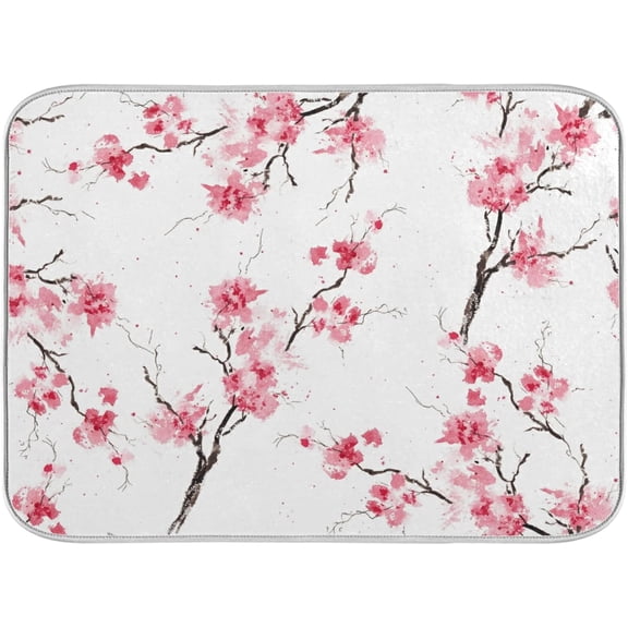 Absorbent Dish Drying Mat for Kitchen Counter - Marble Print Microfiber Drying Pad, Reversible Drainer Mats for Countertop, Medium 16 x 18 inch