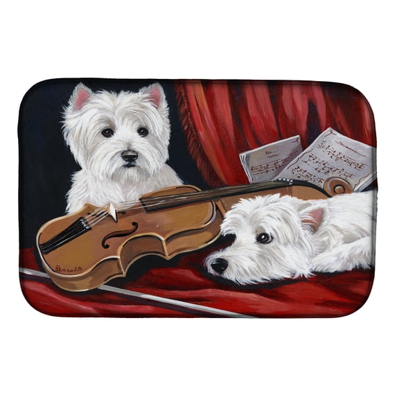 Westie Fiddlers Dish Drying Mat