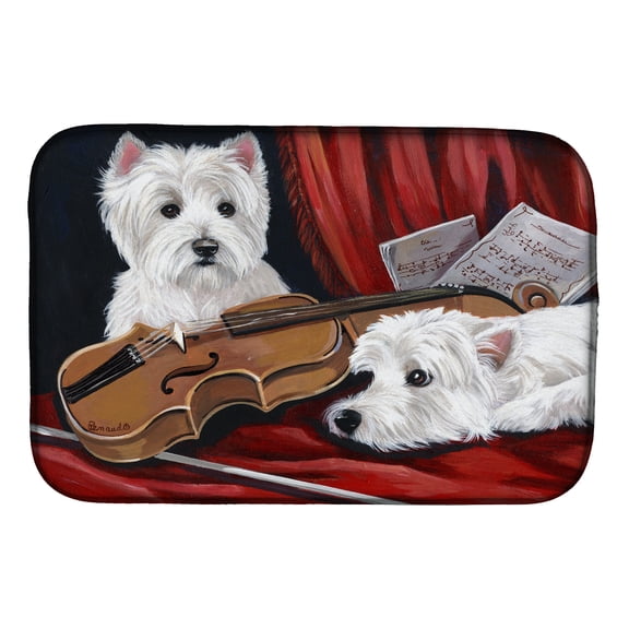 Westie Fiddlers Dish Drying Mat