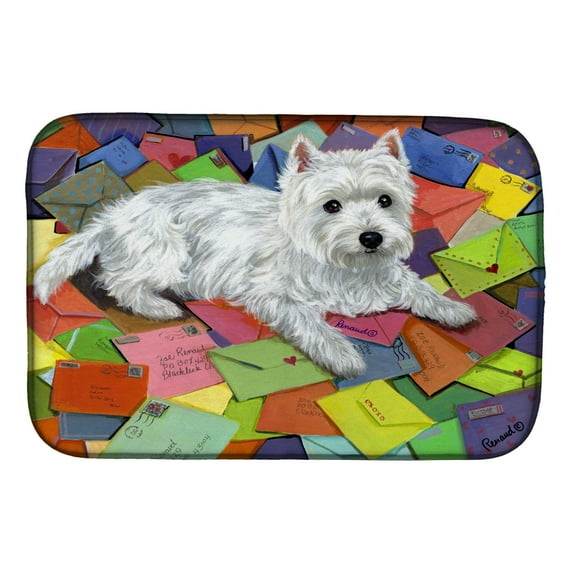 Absorbent Dish Drying Mat for Kitchen Counter Westie Zoes Mail Dish Drying Mat PPP3289DDM