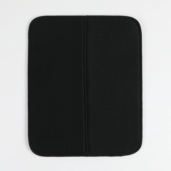 Absorbent Dish Drying Pad,Water Insulation Dinnerware Protective Pad,Countertop Drainer Mats,Microfiber Countertop Drain Mats,Table Cutlery Mats,for Kitchen Bathroom Coffee Rack (16*18in ，Black)