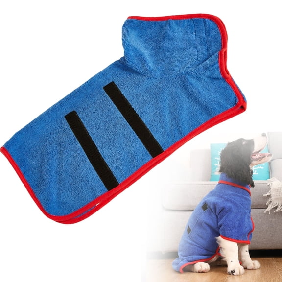 Absorbent Dog Bathrobe, Microfiber Quick-Dry Pet Robe Towel with Sleeves for Small Large Dogs Cats After Bath, Grooming Drying Robe, Machine Washable, Blue