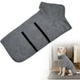 thumbnail image 1 of Absorbent Dog Bathrobe, Microfiber Quick-Dry Pet Robe Towel with Sleeves for Small Large Dogs Cats After Bath, Grooming Drying Robe, Machine Washable, Dark Gray, 1 of 9