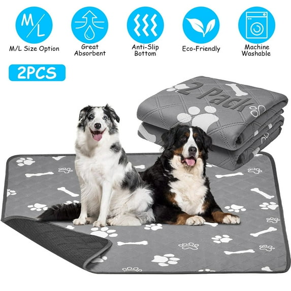 Absorbent Dogs Pee Pads 2 Pack Superior Reusable Puppy Pet Training Pads Pads Waterproof