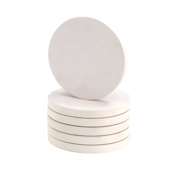 Absorbent Drink Coasters Set of 6 - Marble Limestone Stone Coasters for Condensation & Spills, Table Protection, Neutral Home & Bar Decor