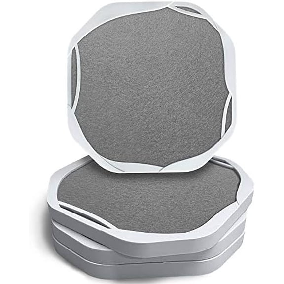 Absorbent Drink Coasters for Tabletop Protection | Silicone Coasters for Drinks Absorbent with Felt Pads | Cup Mat for Coffee, Beer, Wine | Non-Slip, Unbreakable and Kid Safe | Grey Set of 4