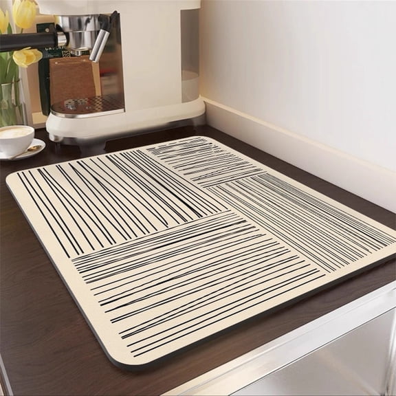 Absorbent Fast-Drying Mat | Multi-Color Diatomaceous Earth Soft Surface | Non-Slip Safety Back | 40x30cm | Quick Clean Anti-Bacterial Rug for Bathroom Kitchen Entryway Bedroom