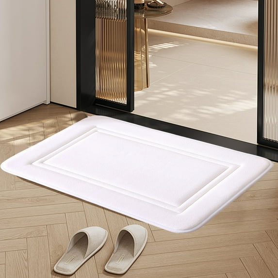 Absorbent Foam Floor Mat for Bathroom & Entryway, Quick-Dry Non-Slip Rug, Waterproof & Washable for Indoor Outdoor Use, Removes Dirt & Moisture