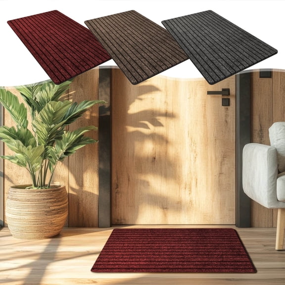 Absorbent Indoor Outdoor Door Mat | Durable Dirt Moisture Trap Rug | Customizable Trim-To-Fit Entryway Runner | Anti-Slip Heavy Duty Carpet | 40 x 60 cm | 1 Pack