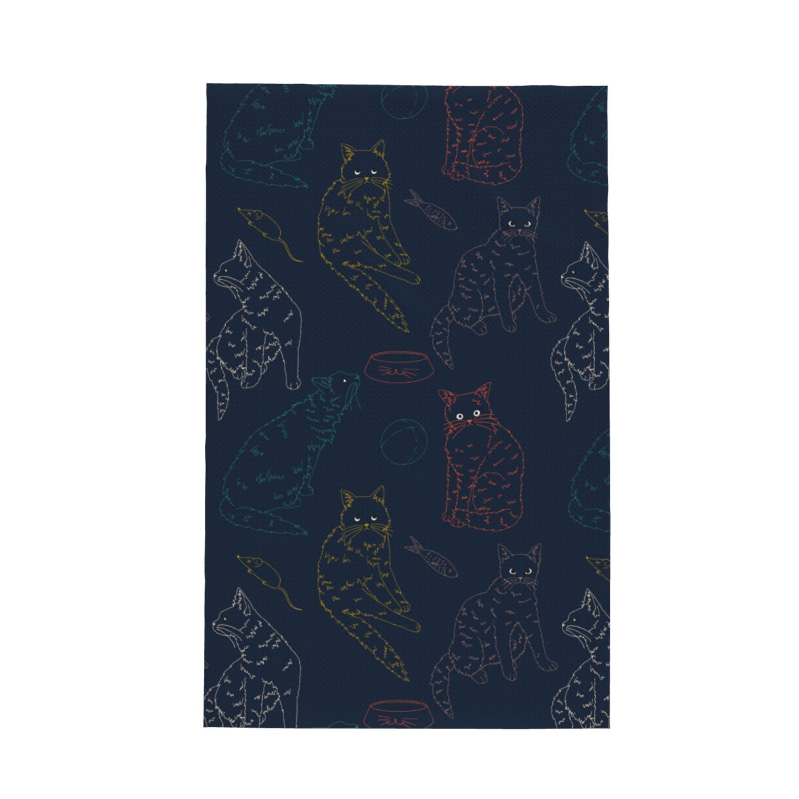 Absorbent Kitchen Towels, Classic Handmade Colorful Cat Quick Drying
