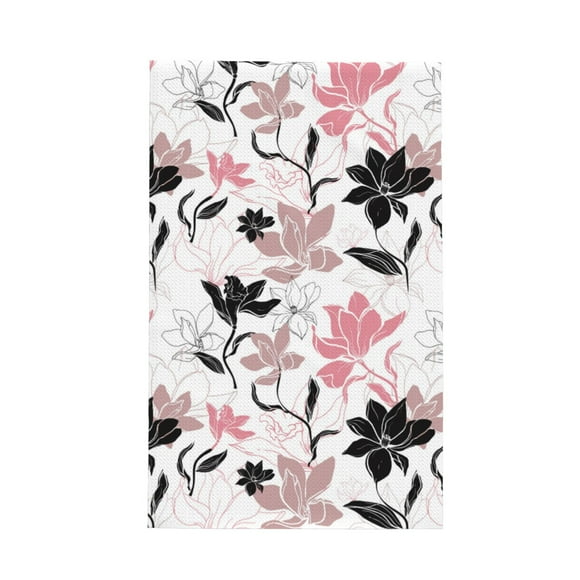 Absorbent Kitchen Towels, Colorful Lilies Flowers Quick Drying Dish Towels for Kitchen Drying, Soft Hand Towels with Lanyard for Kitchen Decor