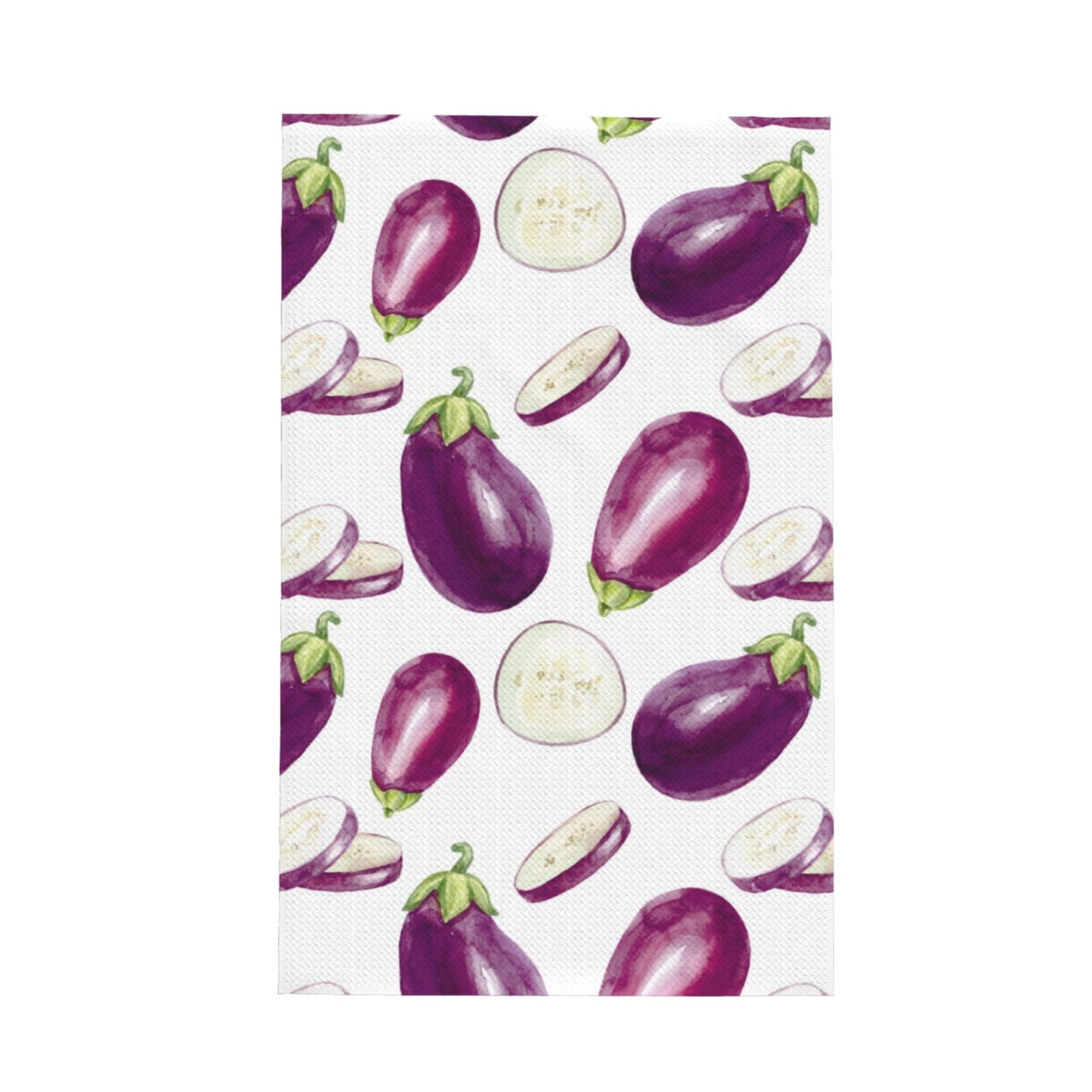 Absorbent Kitchen Towels, Purple Eggplant Slices Quick Drying Dish ...