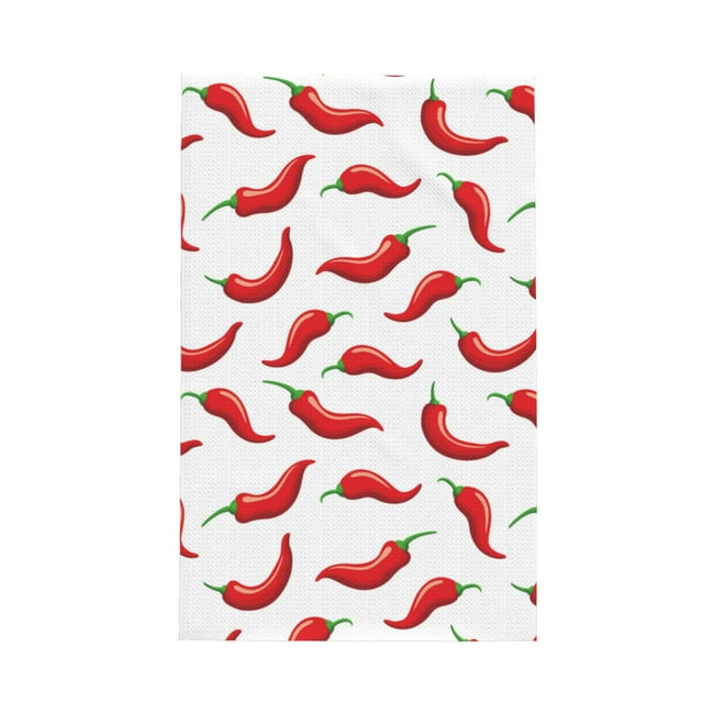 Absorbent Kitchen Towels, Red Chili Pepper Pattern Quick Drying Dish