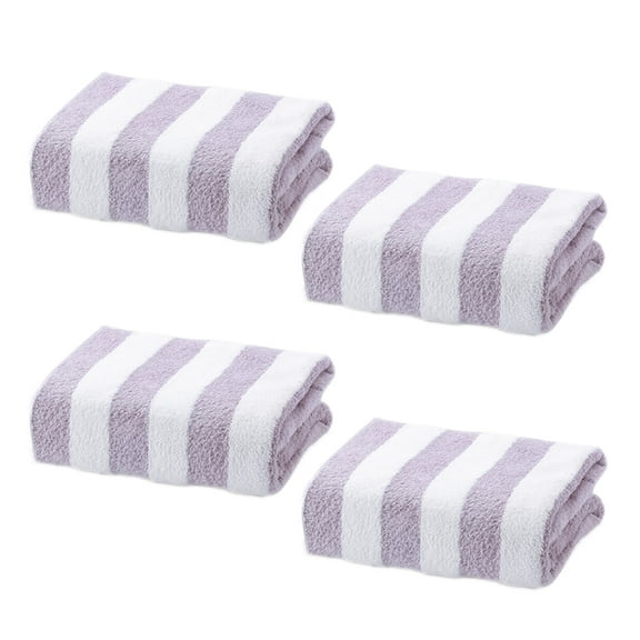 Absorbent, Large 30x60 Inch Bath Sheets for Ultimate Comfort Gray Stripe Pool & Beach Towels, 4-Pack