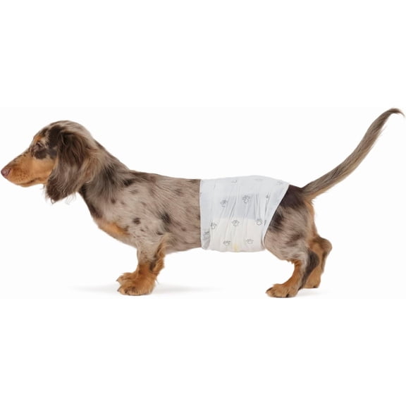Absorbent, Leakproof Male Dog Wrap Disposable Diapers with Wetness Indicator, Breathable, Small, White, 50-Pack