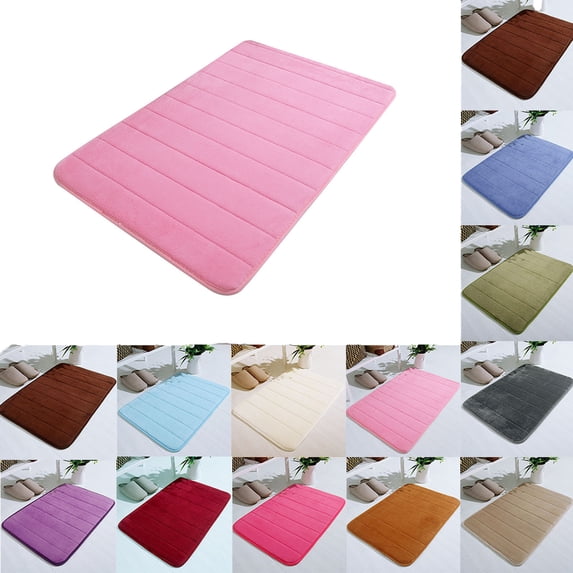 Absorbent Microfiber Bathroom Rug 24"x35", Soft Non-Slip Quick Dry Bath Mat, Washable Floor Mat for Shower, Bedroom & Living Room,Pink