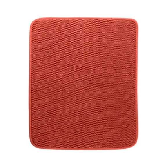 Absorbent Microfiber Kitchen Counter Mat, Dish Drying Pad for Dishes,Utensils,Pots and Pans,Glasses,Large, Pure CashmereDish Drying Pad,Dish Rack Mat 15.7×11.8 Inch(Red,15.7x11.8x1")