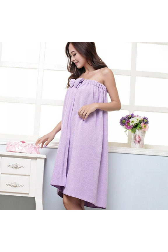 Absorbent Microfiber Sexy Spa Bath Wrap Cover Up Towels Set Soft Fleece Terry Bathrobe Bath Towel Tube Dress Robe Nightgown Sleepwear for Women Girls