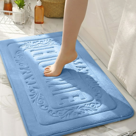 Absorbent Non Slip Bath Mat, Super Soft Machine Washable Bathroom Rug, Quick Dry Microfiber Floor Mat for Bath Tub and Sink Areas
