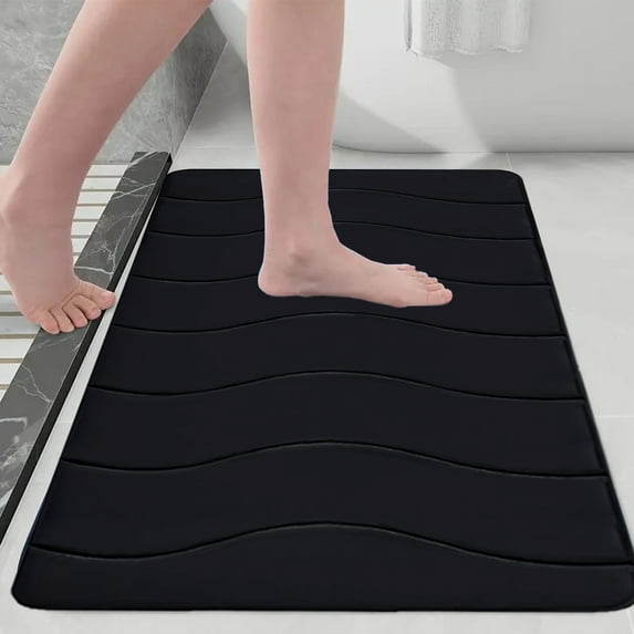 Absorbent Non Slip Bath Mat, Ultra Soft Microfiber Bathroom Rug for Tub and Shower, Machine Washable Floor Mats for Kitchen, Living Room, Bedroom