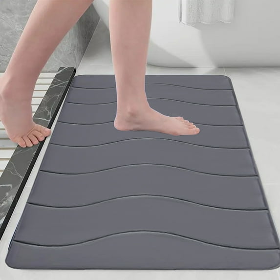 Absorbent Non Slip Bath Mat, Ultra Soft Microfiber Bathroom Rug for Tub and Shower, Machine Washable Floor Mats for Kitchen, Living Room, Bedroom
