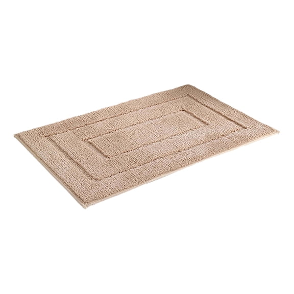 Absorbent Non-Slip Bathroom Floor Mat - Microfiber Flock Carpet for Home Use in Living Room, Entrance, Kitchen - Durable, Easy to Clean, Elegant Design,White