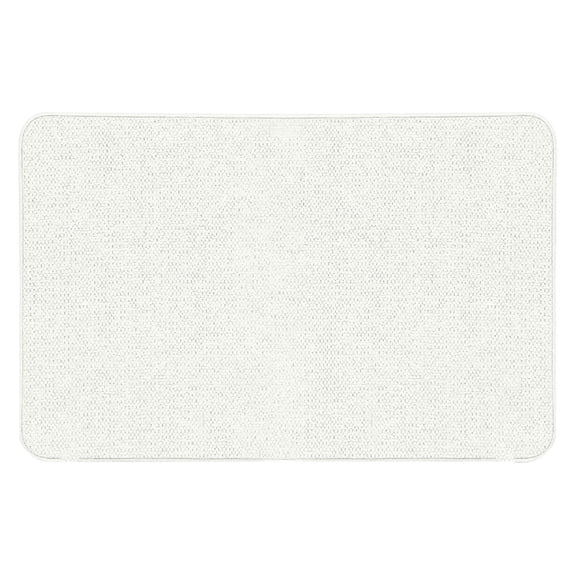Absorbent Non- Door Mat 23.62 x 15.75 Inch, Pure White Linen Washable Entrance Rug, Monochrome Plain Welcome Mat for Indoor Outdoor Entryway Kitchen, Home Mats and Rugs