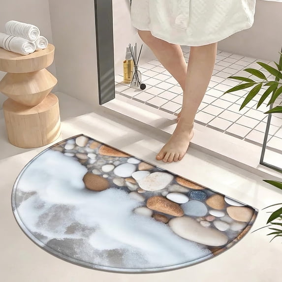 Absorbent Non Slip Kitchen and Entryway Mat 24x16 Inch, Cushioned Anti Fatigue Rug for Sink, Door, Machine Washable Low Pile Polyester