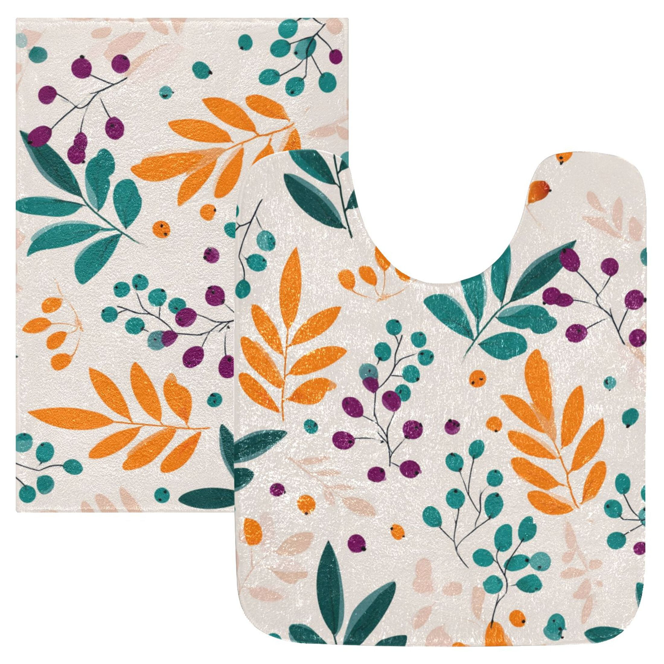 Absorbent Non Slip Ultra Soft Bath Mat And U-Shaped Contour Toilet Mat ...