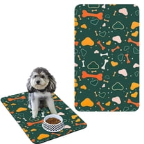 Absorbent Pet Feeding Mat, Waterproof Dog Cat Food Bowl Placemat, Non-Slip Silicone Mat for Food and Water Dishes, Easy to Clean, Green, 23"x15", Yin-09