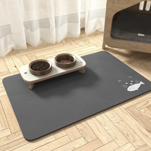-Absorbent Pet Food Mat-Dog Food Mat Anti Stains Quick Dry Dog Mat for Food and Water Bowls-Dog Water Bowl Mat for Messy Drinker-Pet Supplies Mat for Dog Cat Puppy Kitten etc