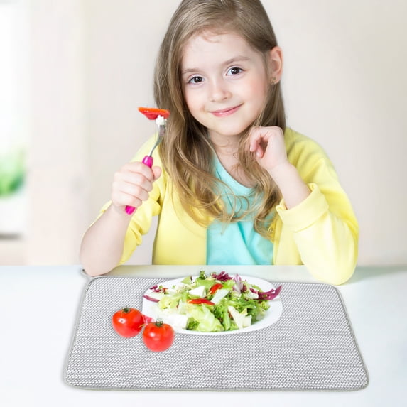 Absorbent Placemat, Non-Slip Table Pad, 1 Cushion for Dining & Coffee Tables, Waterproof & Easy Clean Surface for Daily Use on Kitchen Countertops & Bar Tables Aestivo | Gray | AESTIVO