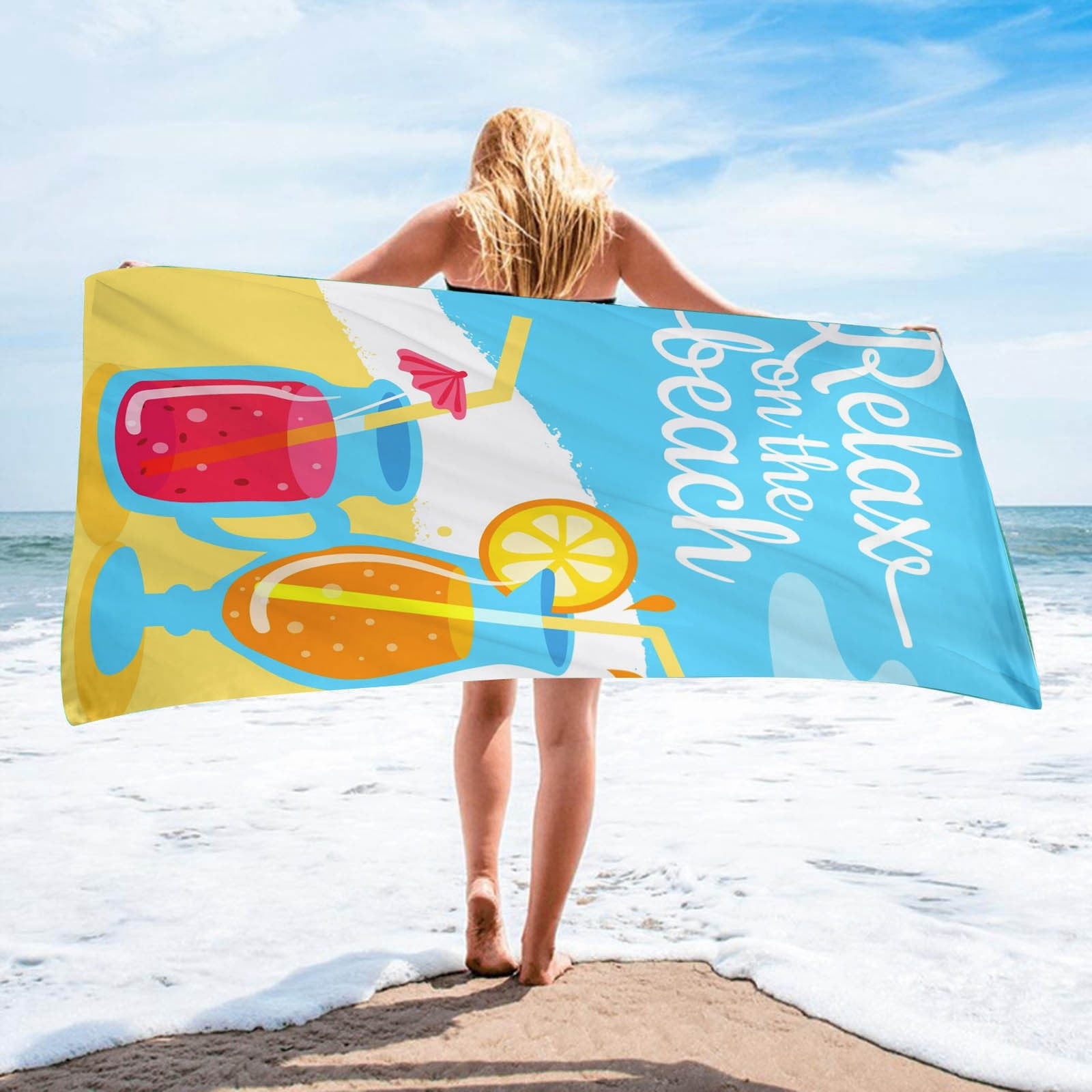 Absorbent Portable Microfibre Travel Beach Towel Women's Men's