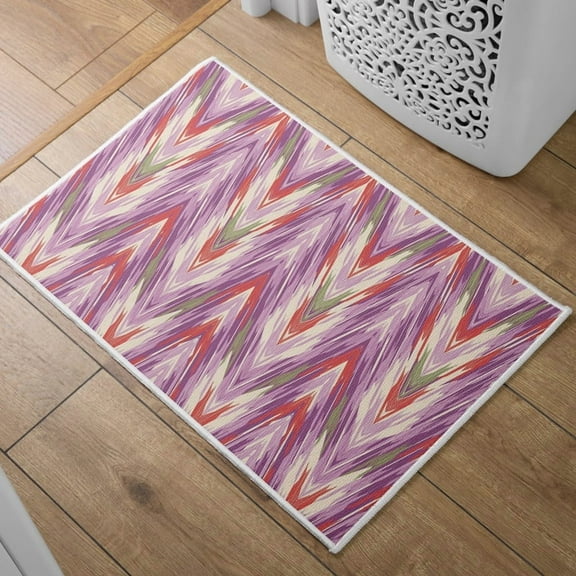 Absorbent Quick Dry Bath Mat, Non-Slip Super Strong Bath Mat, Suitable For Bathroom Shower Floor，Boho Pink Pattern Bath Rugs