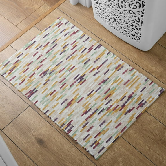 Absorbent Quick Dry Bath Mat, Non-Slip Super Strong Bath Mat, Suitable For Bathroom Shower Floor,Colorful Plaid Bath Rugs