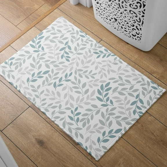 Absorbent Quick Dry Bath Mat, Non-Slip Super Strong Bath Mat, Suitable For Bathroom Shower Floor，Leaf Print Bath Rugs
