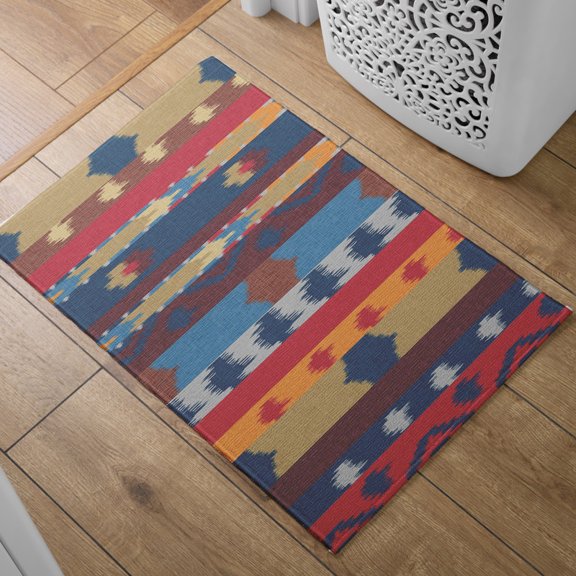Absorbent Quick Dry Bath Mat, Non-Slip Super Strong Bath Mat, Suitable For Bathroom Shower Floor，Retro Geometric Pattern Bath Rugs