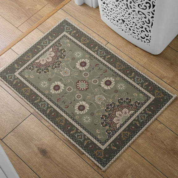 Absorbent Quick Dry Bath Mat, Non-Slip Super Strong Bath Mat, Suitable For Bathroom Shower Floor，Retro Pattern Bath Rugs